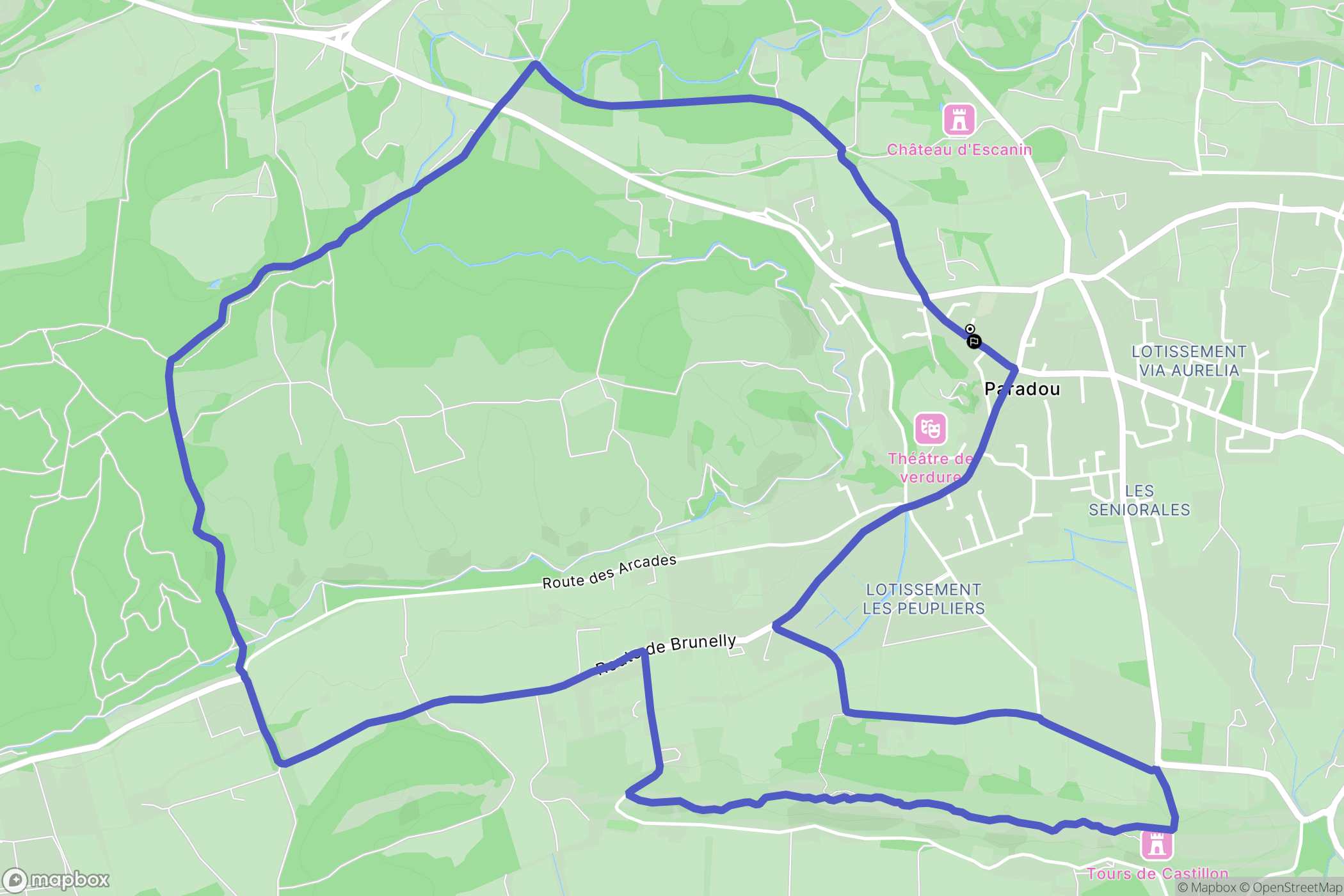 Paradou : carte du parcours de randonnée - France