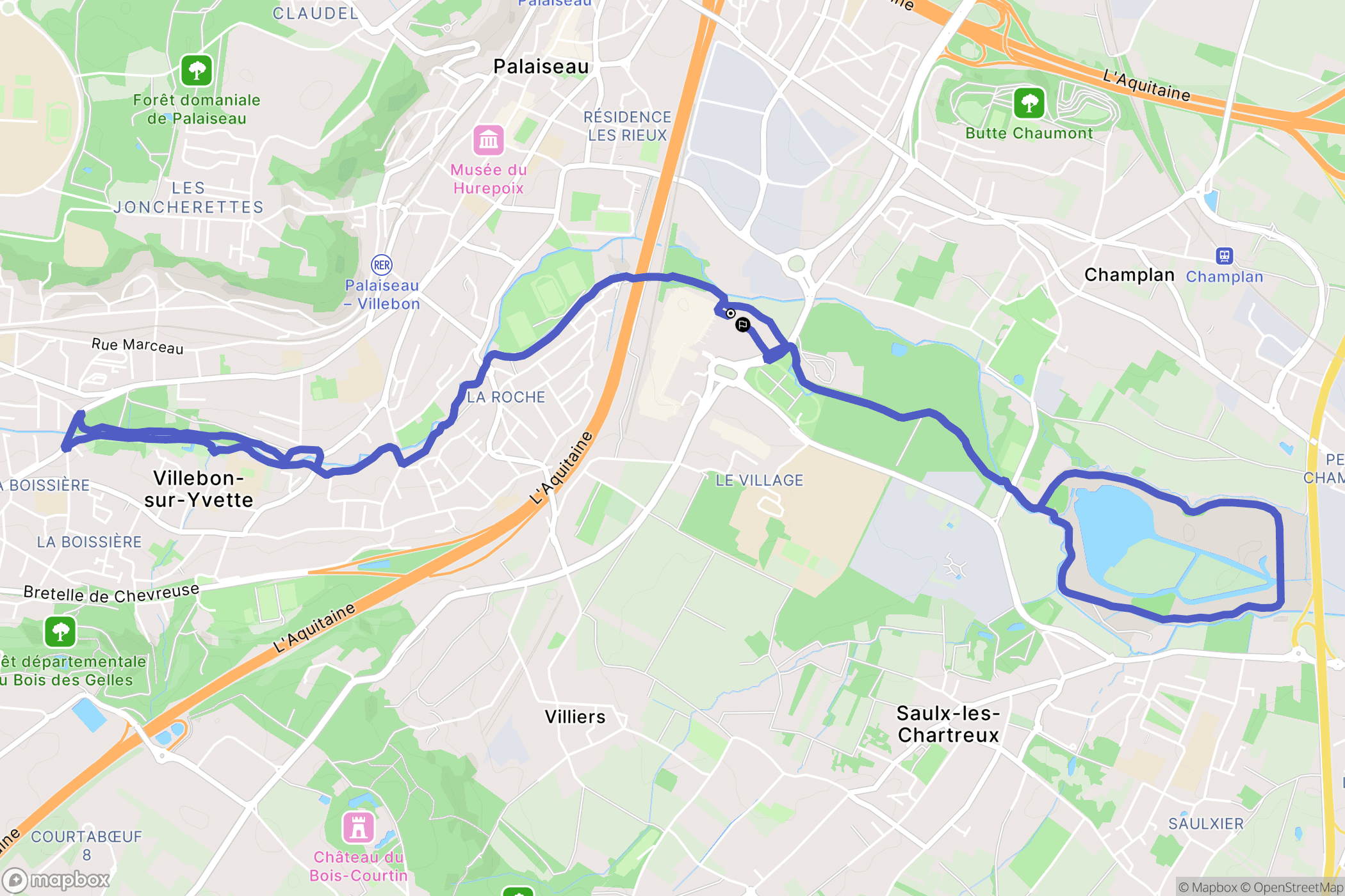 Villebon-sur-Yvette : carte du parcours de randonnée - France