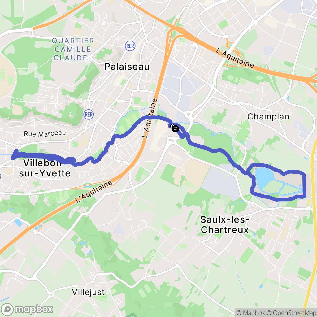 Villebon-sur-Yvette : carte du parcours de randonnée - France