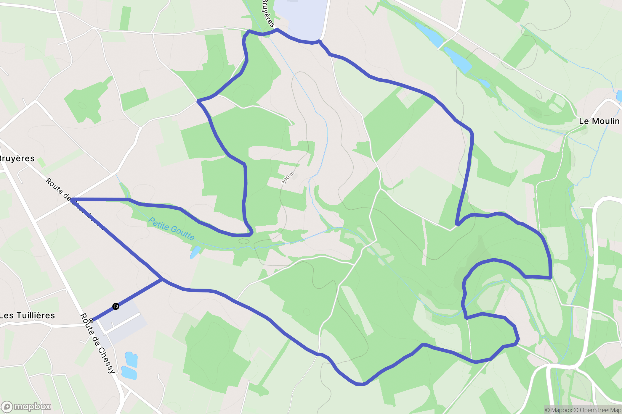 Bagnols : carte du parcours de randonnée - France