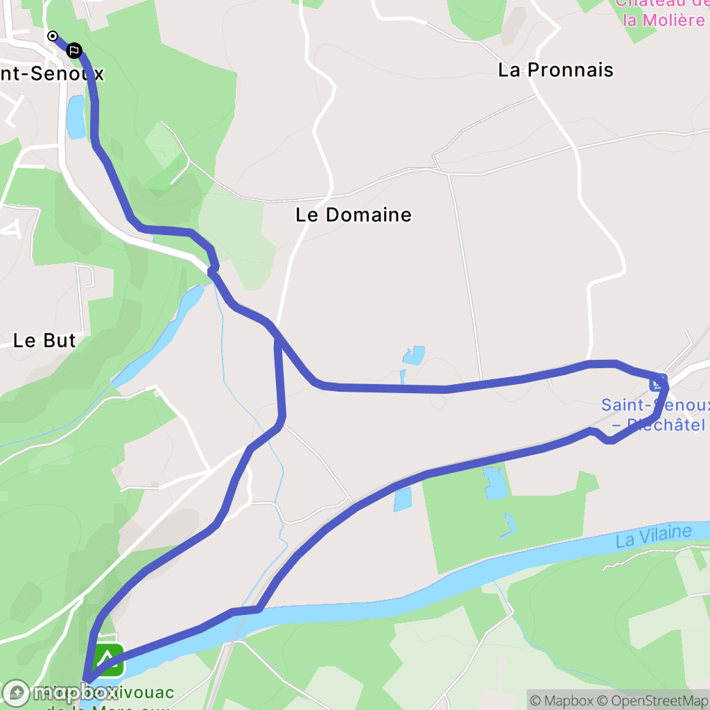 Saint-Senoux : carte du parcours de randonnée - France