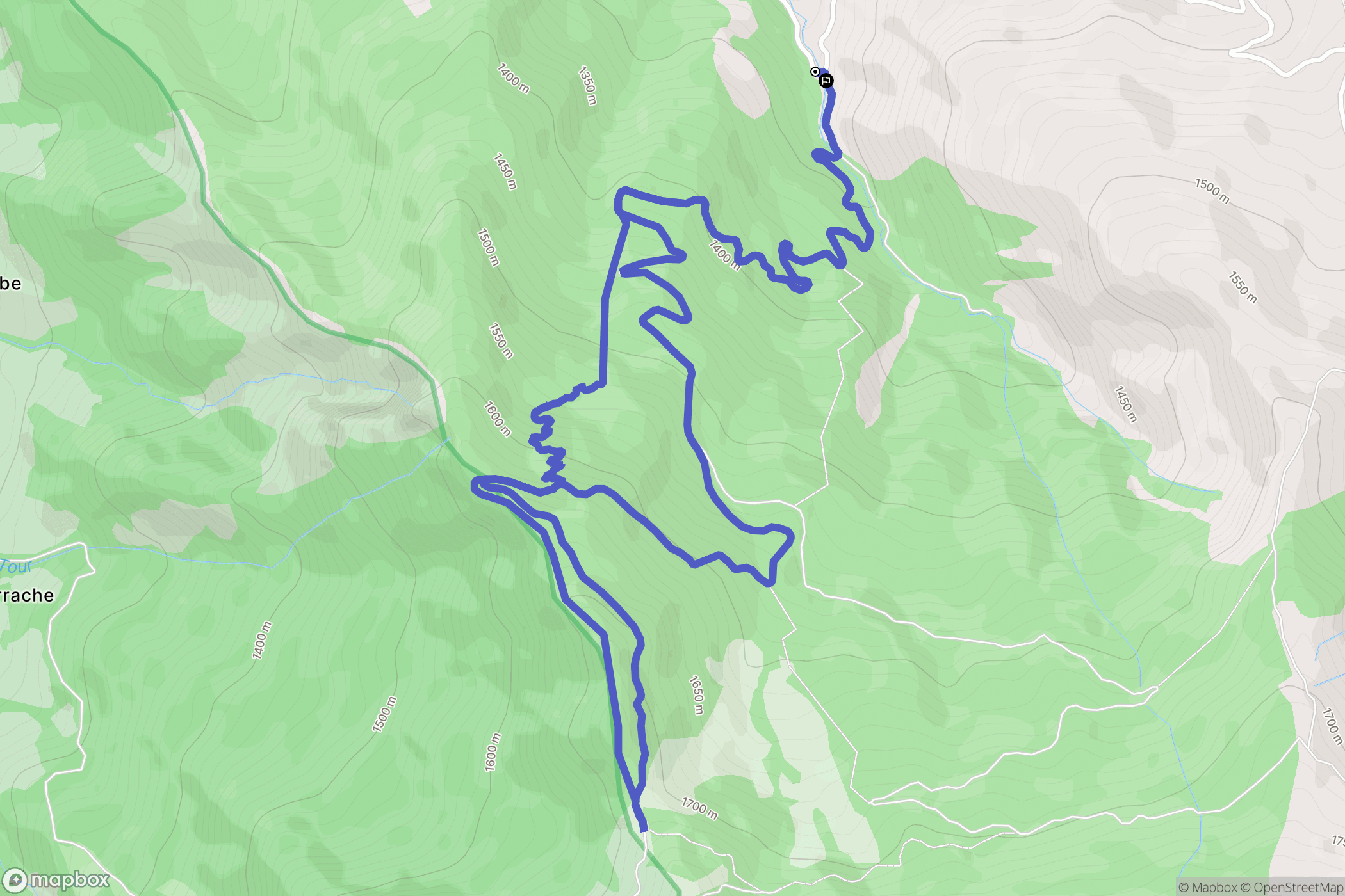 Barcelonnette : carte du parcours de randonnée - France