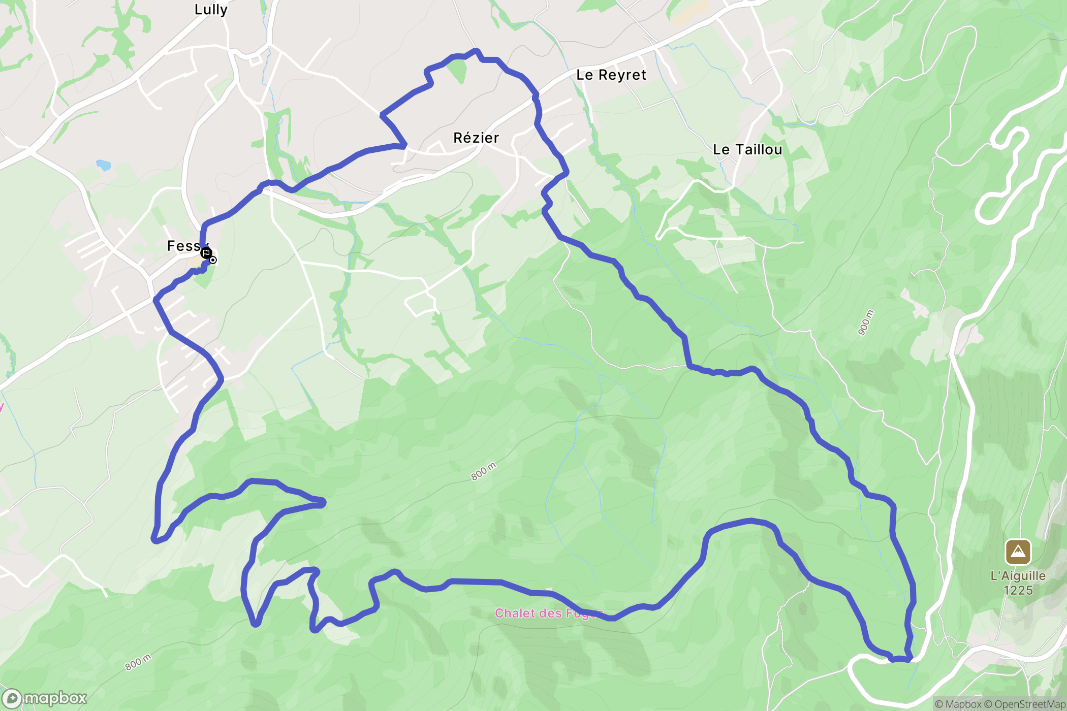 Fessy : carte du parcours de randonnée - France