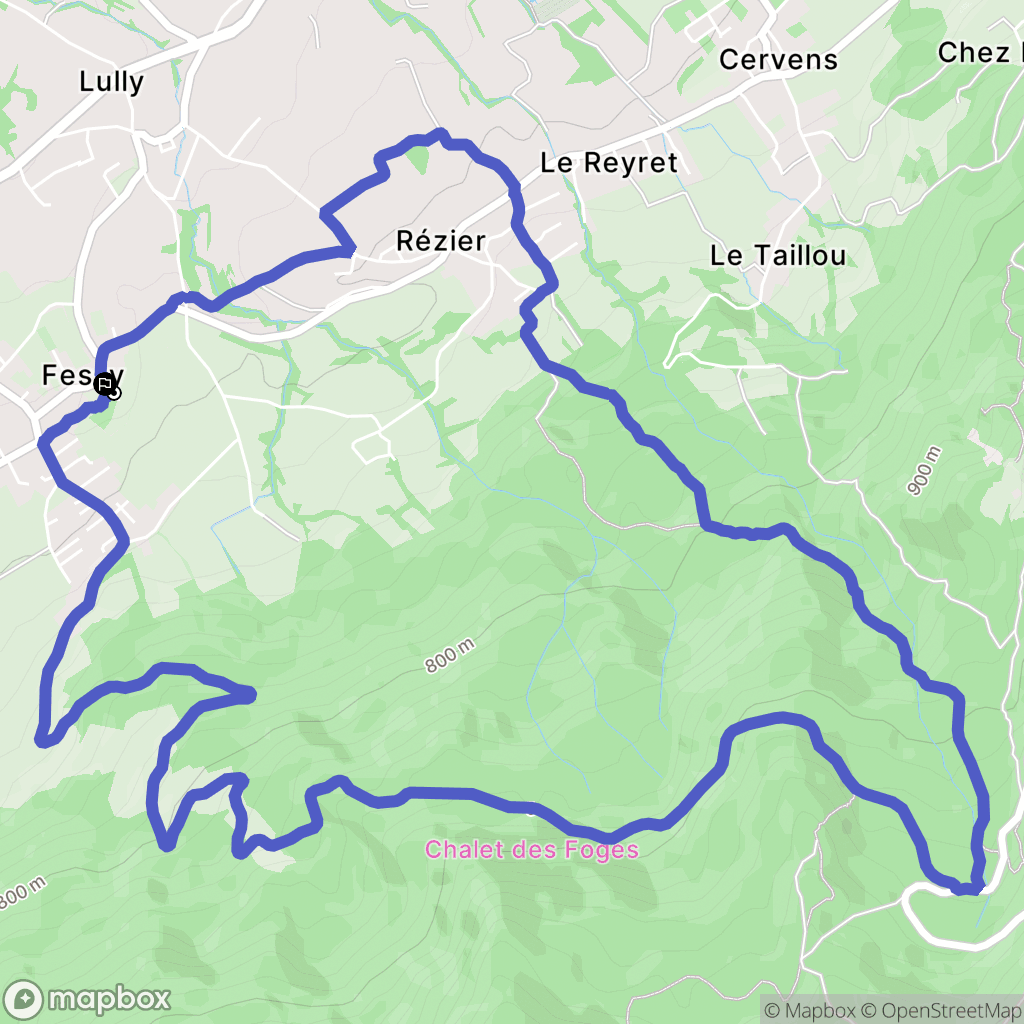 Fessy : carte du parcours de randonnée - France