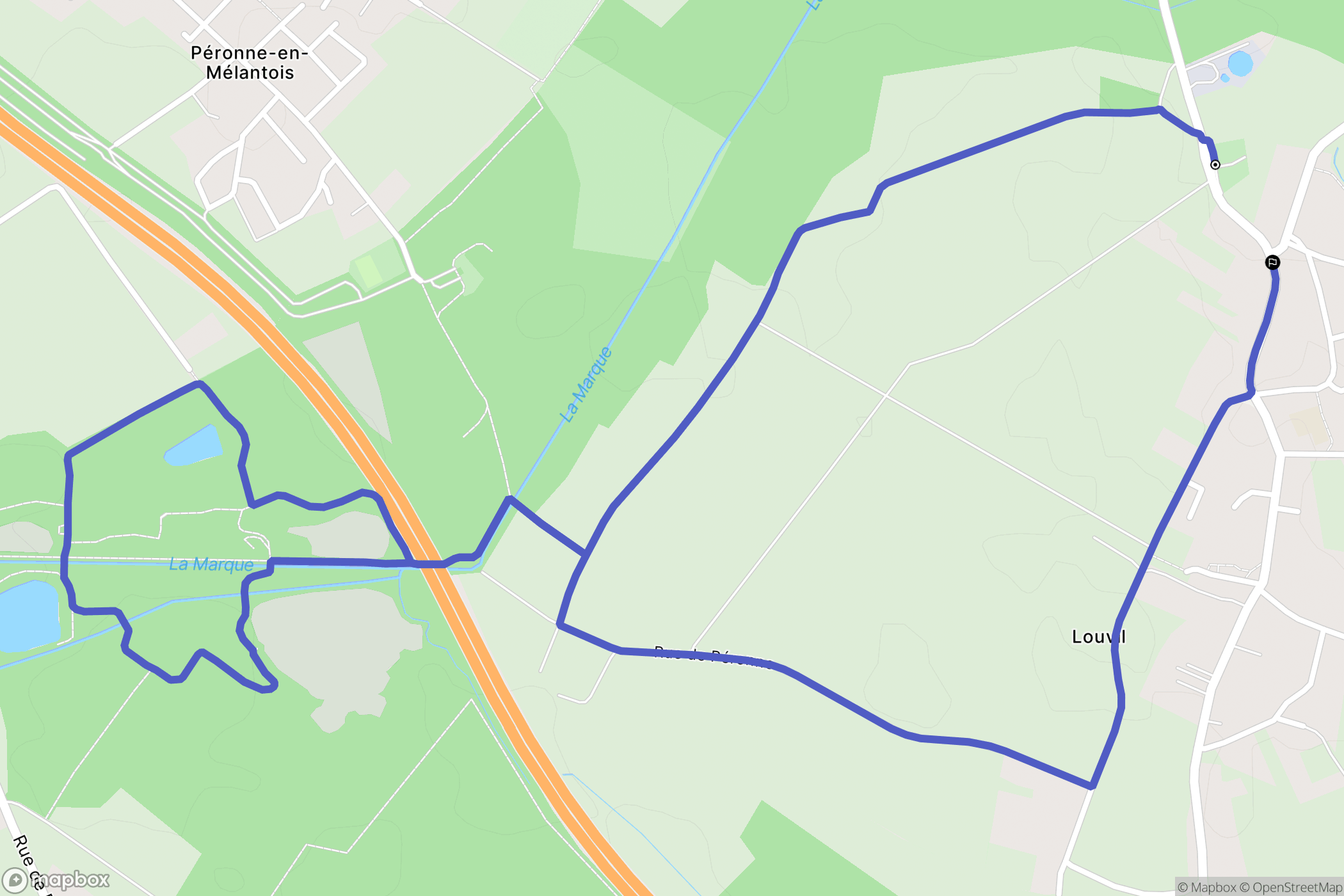 Louvil : carte du parcours de randonnée - France
