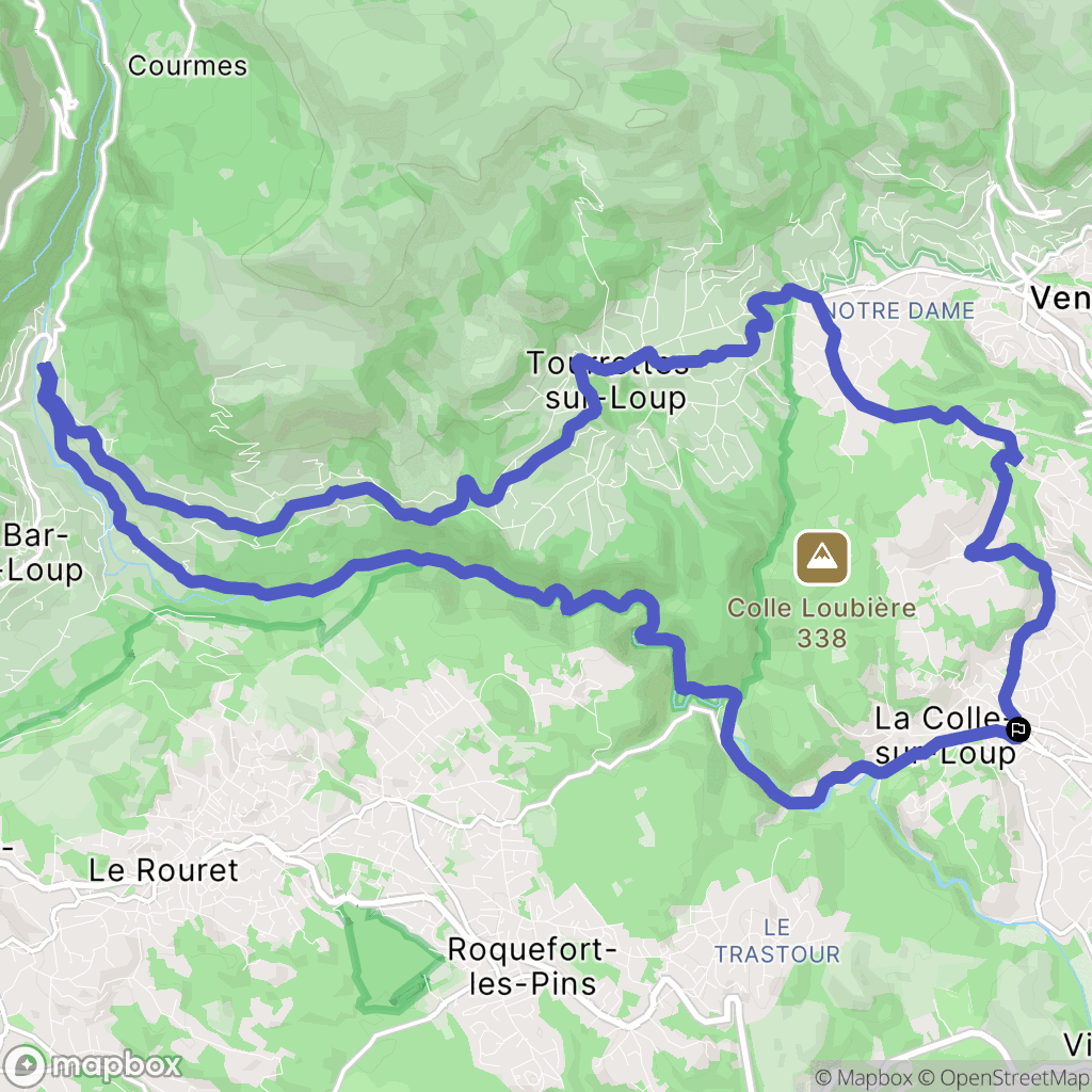La Colle-sur-Loup : carte du parcours de randonnée - France