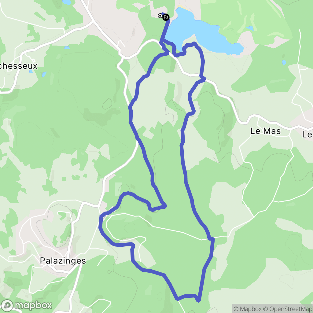 Aubazine : carte du parcours de randonnée - France