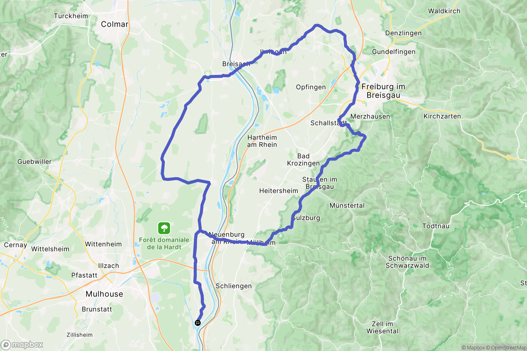 Niffer : carte du parcours de randonnée - France