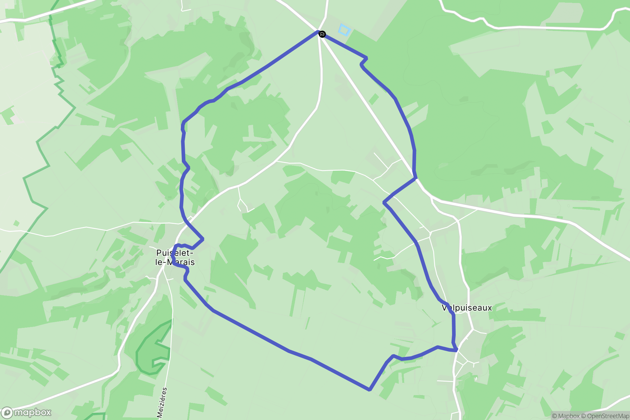 Bouville : carte du parcours de randonnée - France