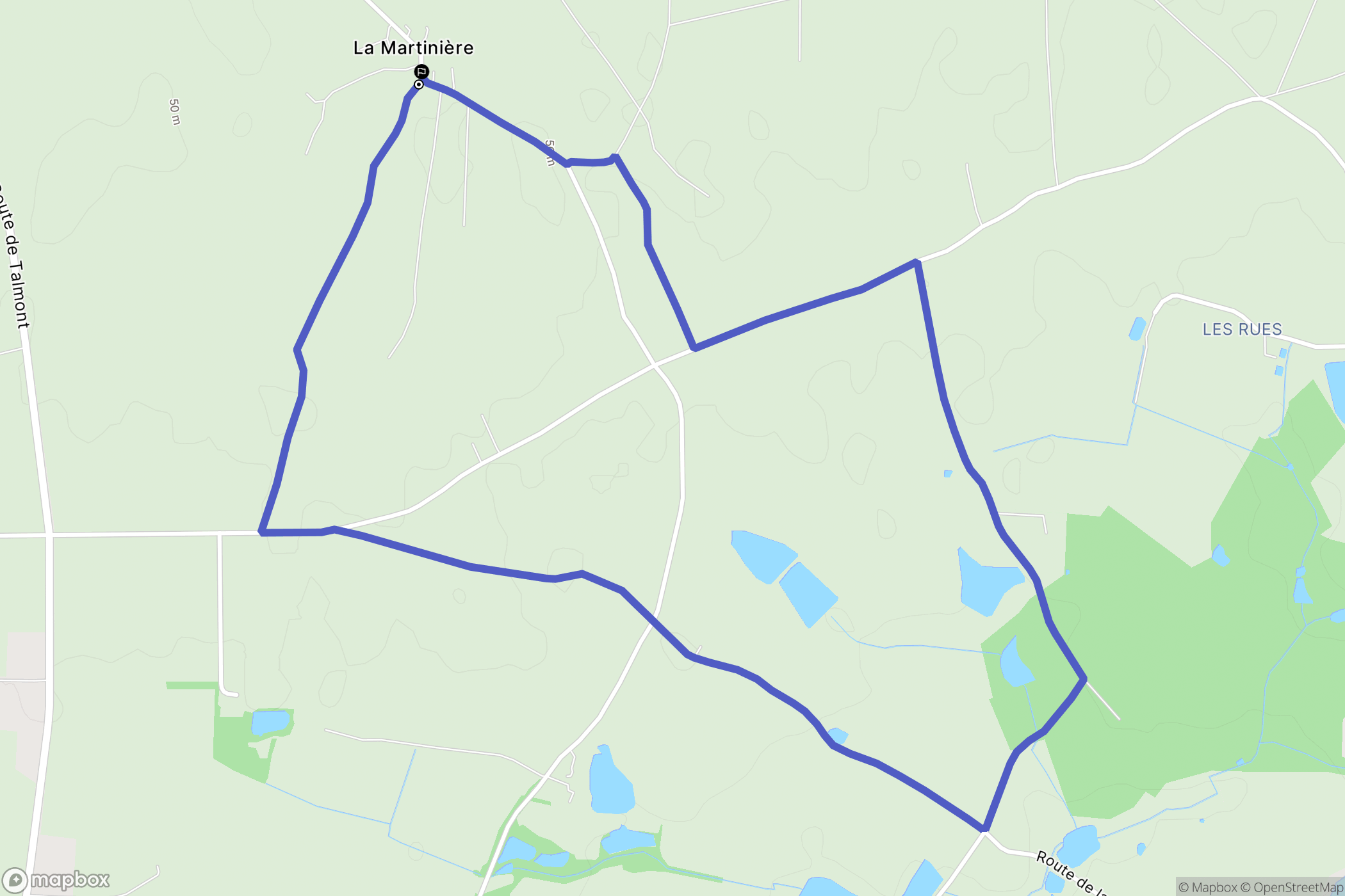 Grosbreuil : carte du parcours de randonnée - France