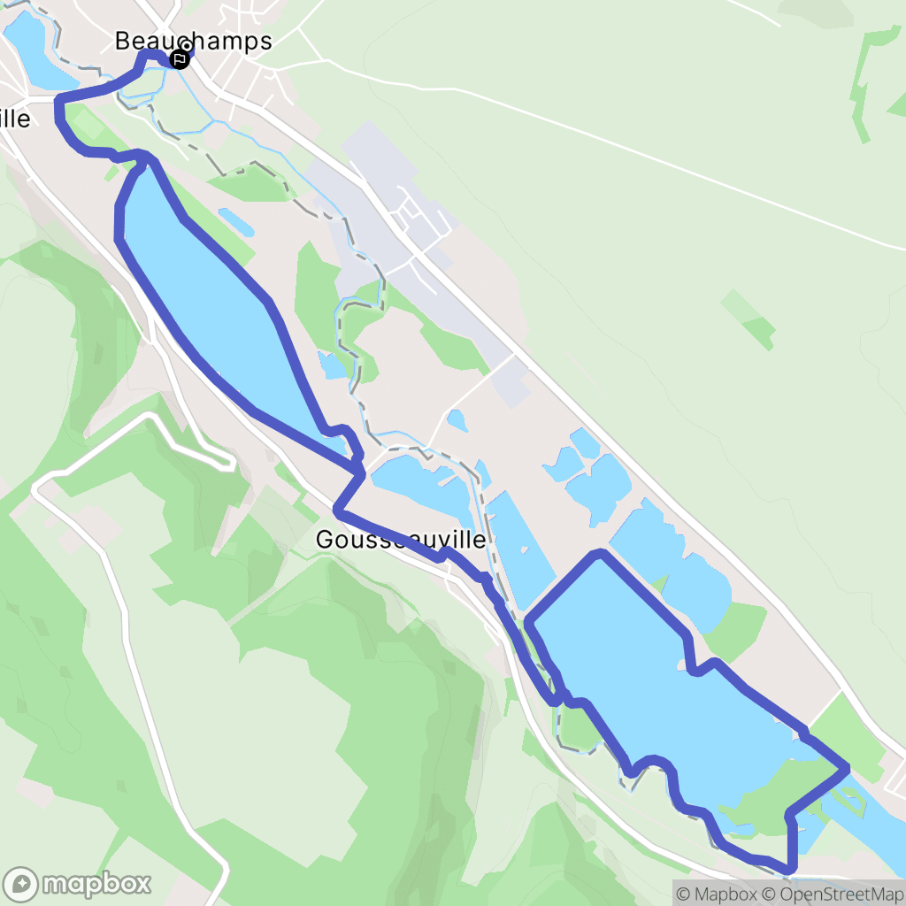 Beauchamps : carte du parcours de randonnée - France
