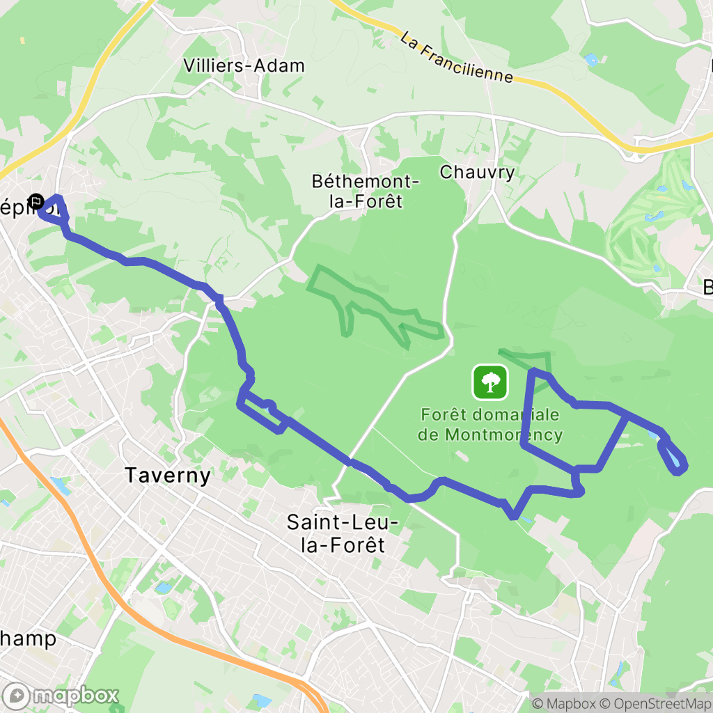 Frépillon : carte du parcours de randonnée - France
