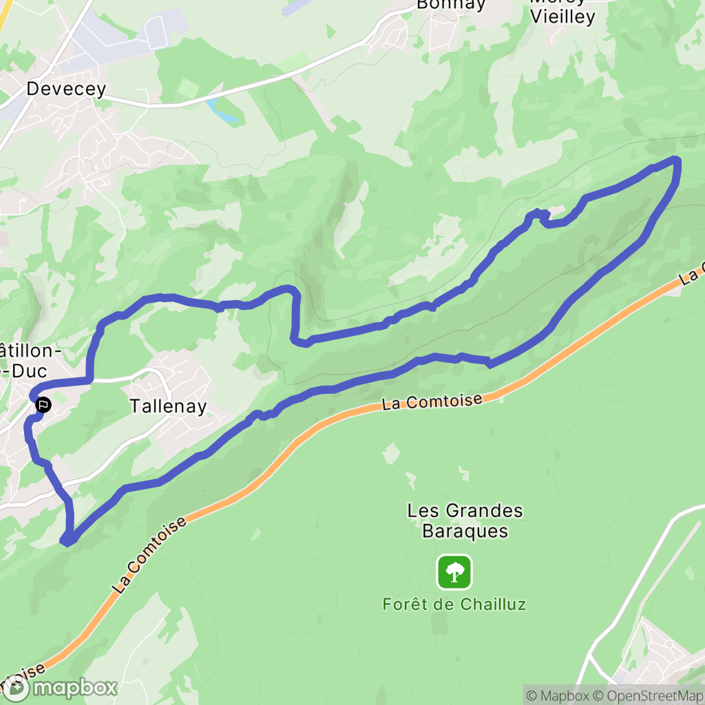Châtillon-le-Duc : carte du parcours de randonnée - France