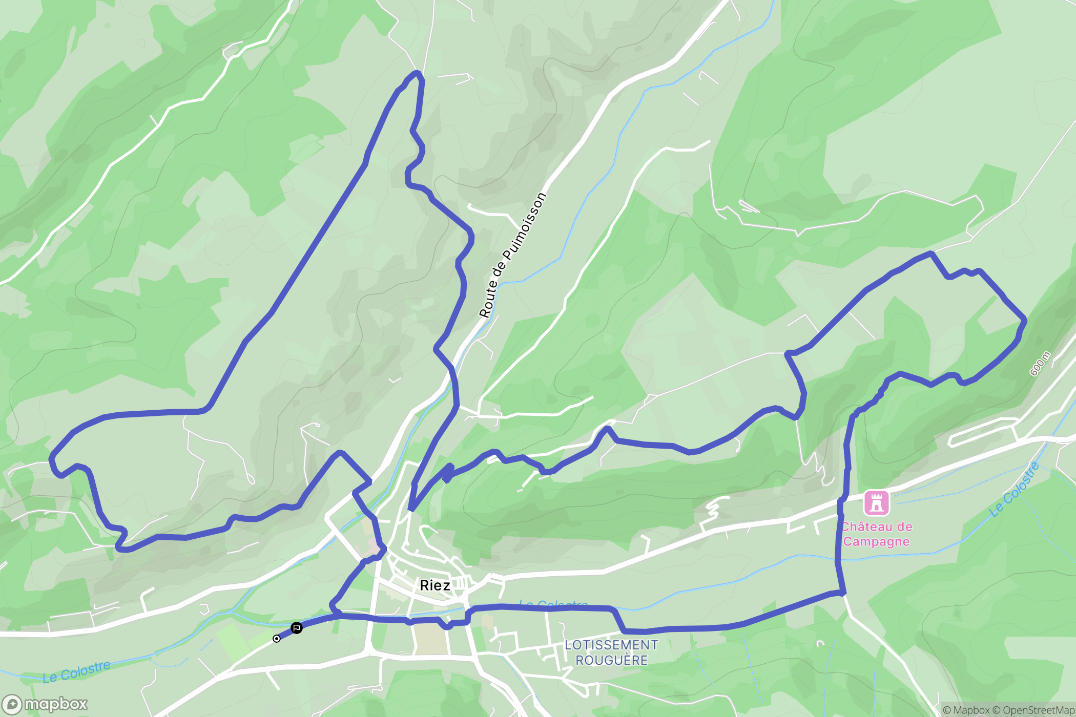 Riez : carte du parcours de randonnée - France