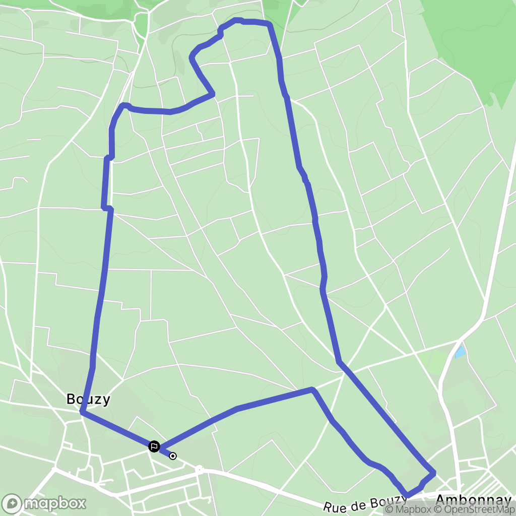Bouzy : carte du parcours de randonnée - France