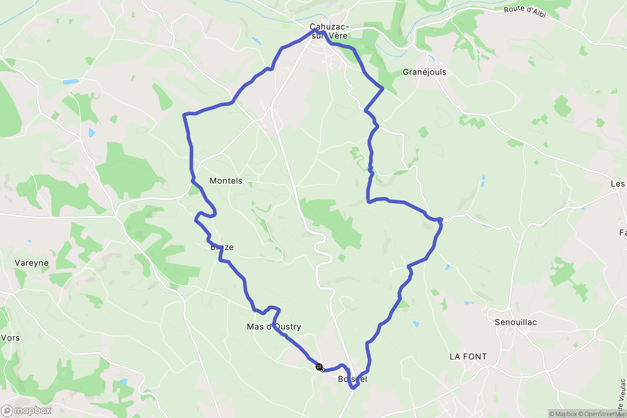 Gaillac : carte du parcours de randonnée - France