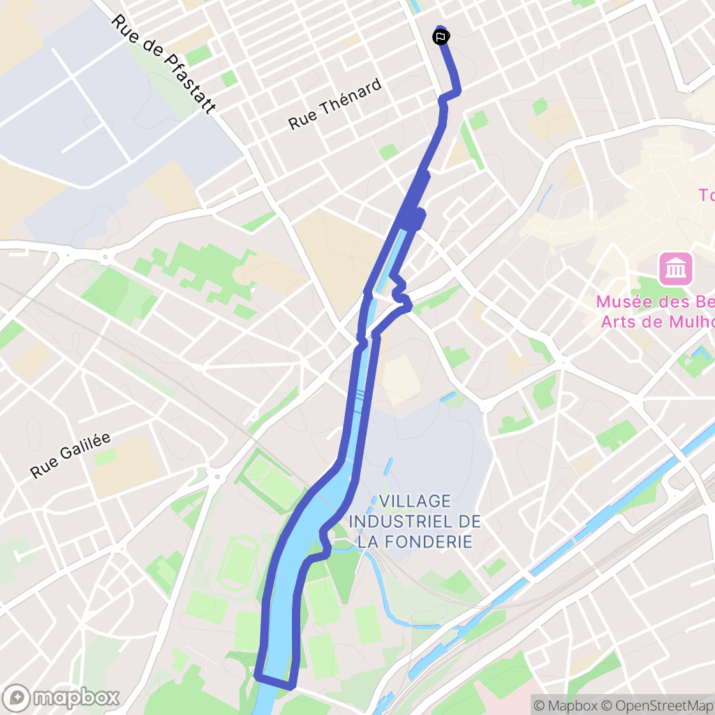 Mulhouse : carte du parcours de randonnée - France