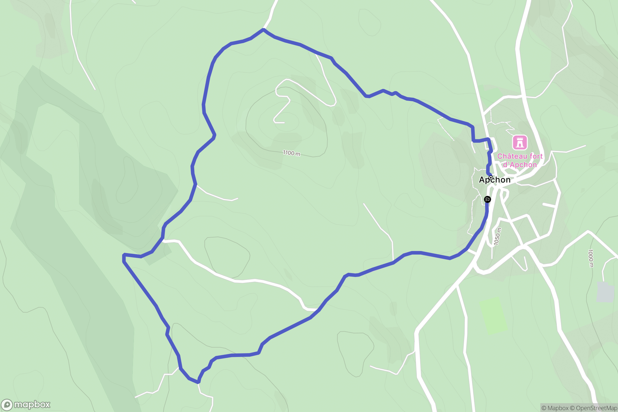 Apchon : carte du parcours de randonnée - France