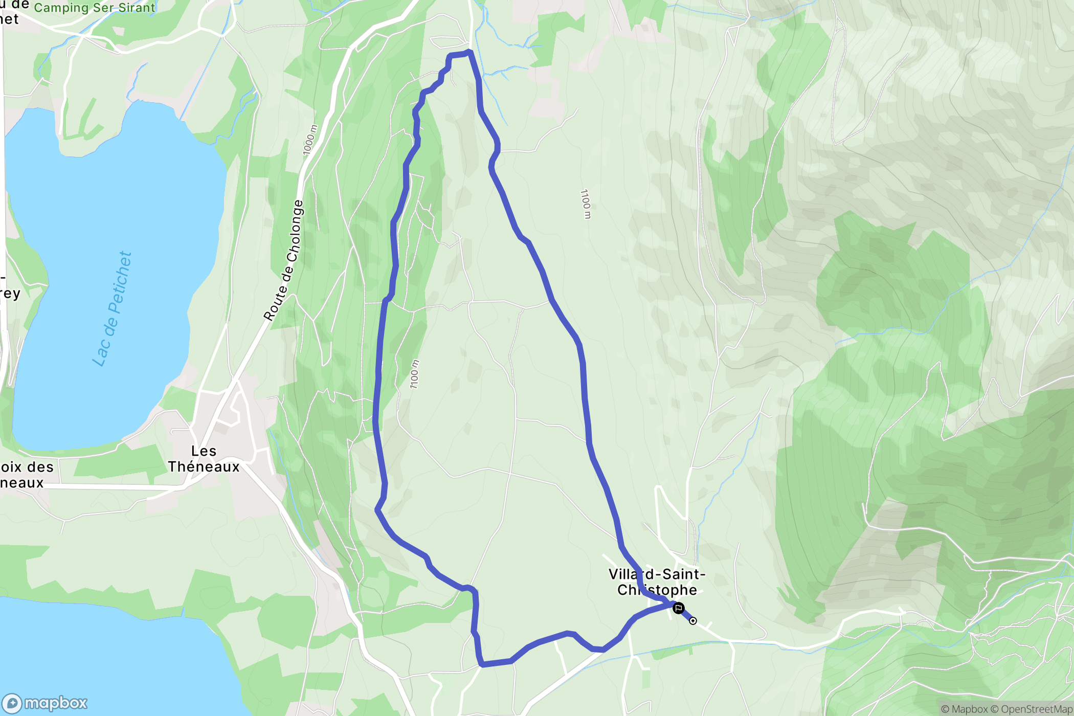 Villard-Saint-Christophe : carte du parcours de randonnée - France