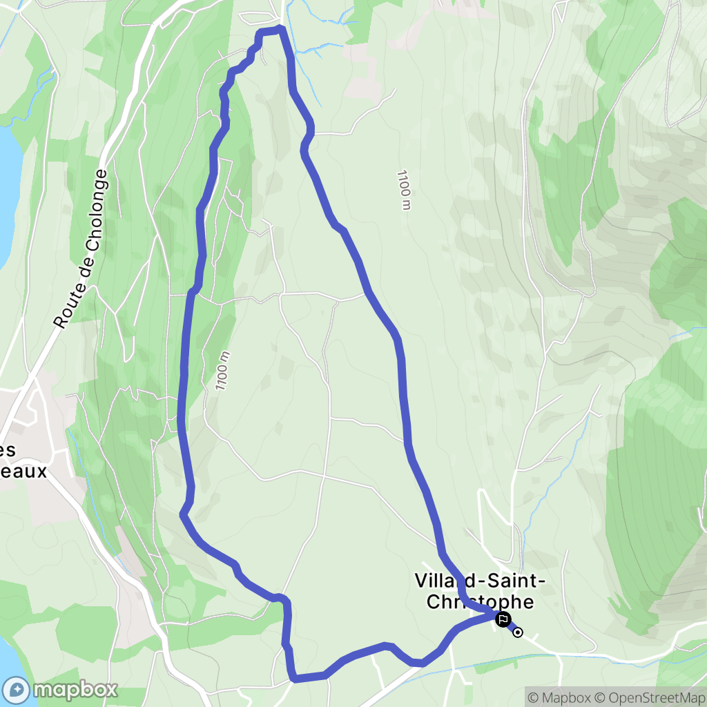 Villard-Saint-Christophe : carte du parcours de randonnée - France