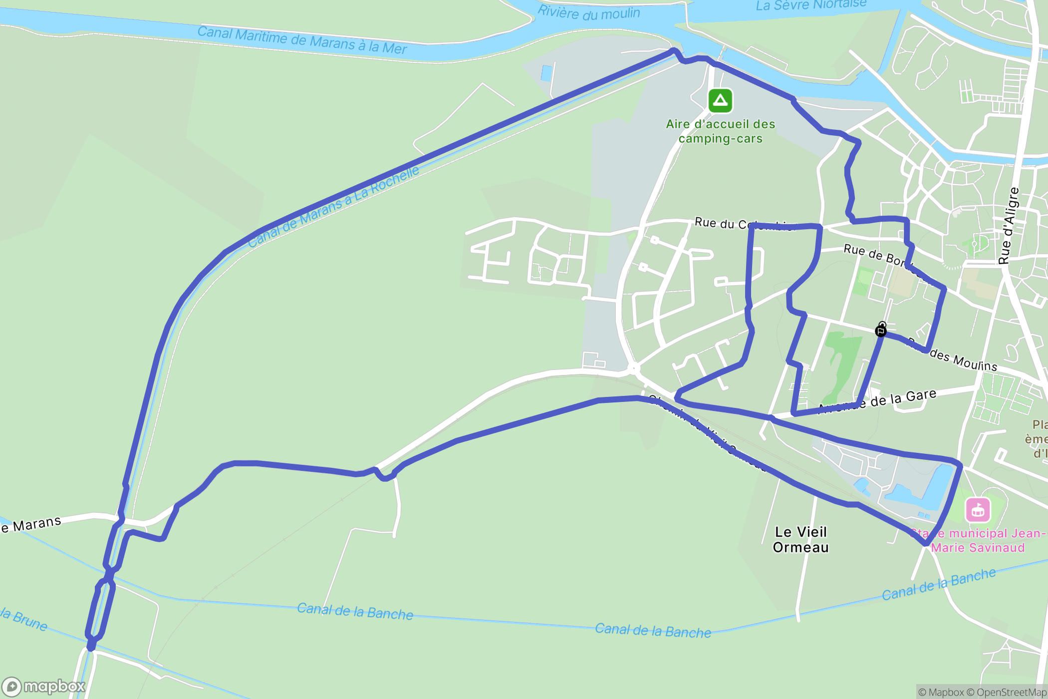 Marans : carte du parcours de randonnée - France