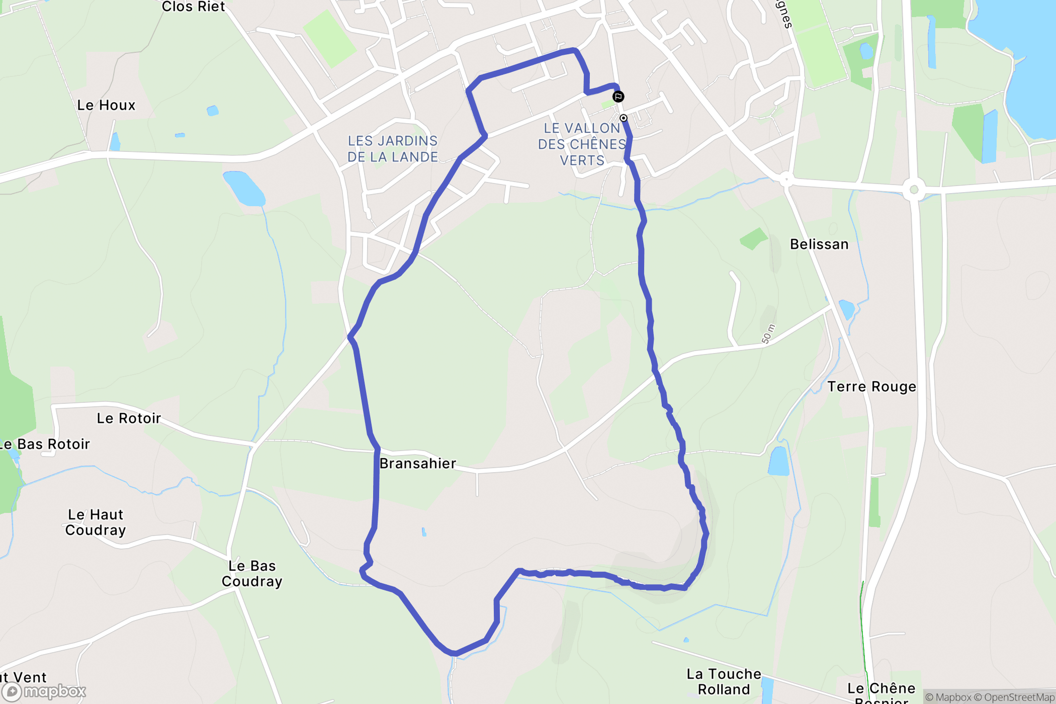 Talensac : carte du parcours de randonnée - France