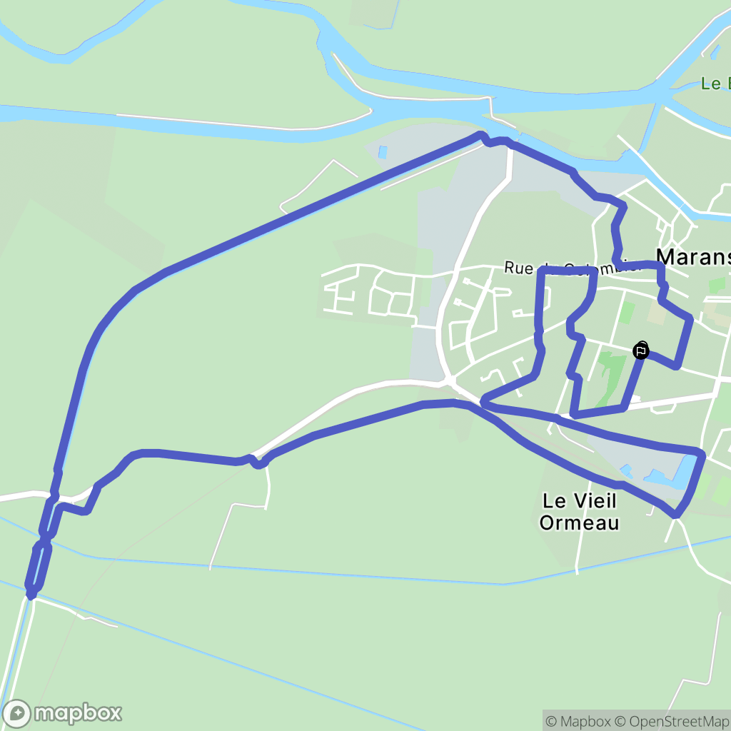Marans : carte du parcours de randonnée - France