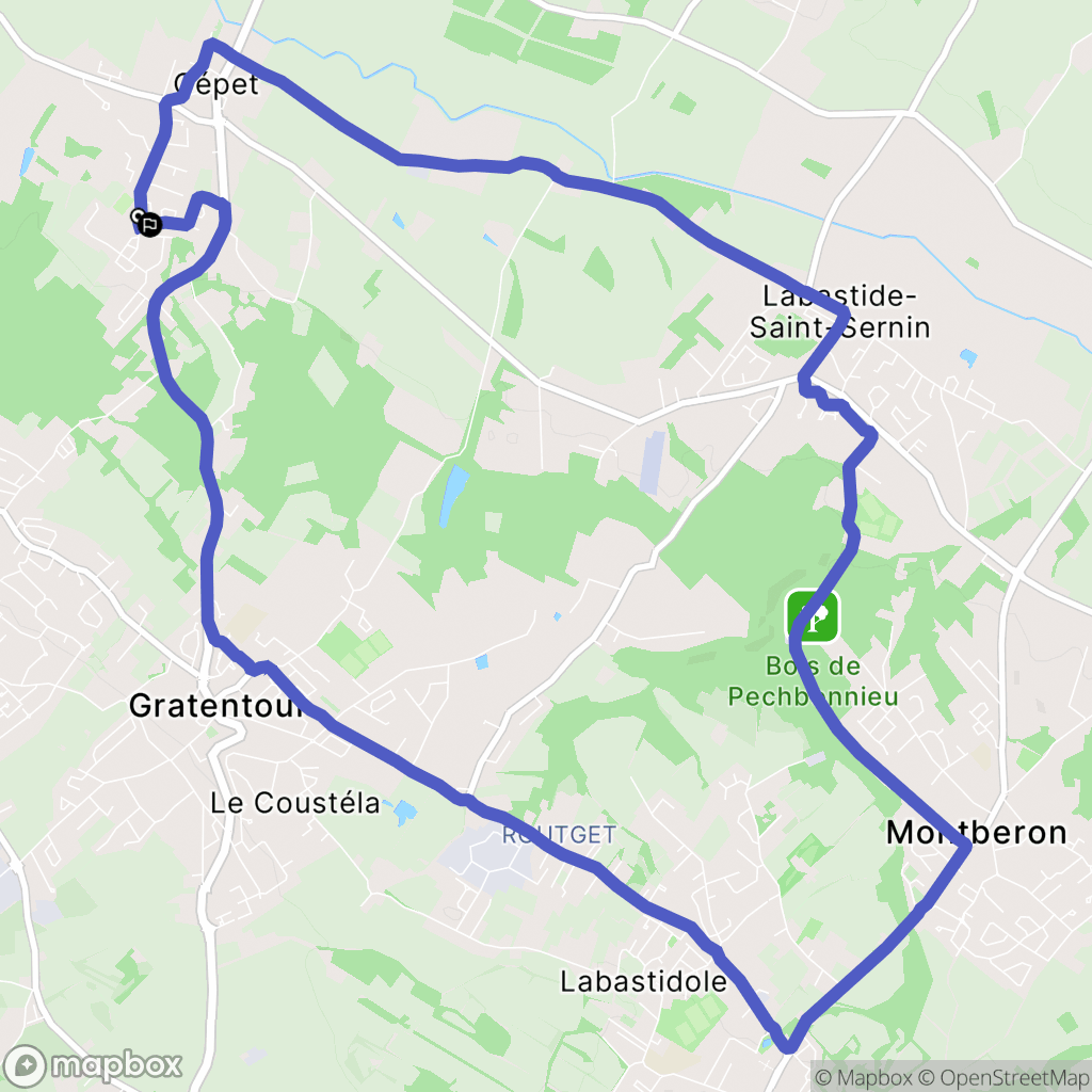 Cepet : carte du parcours de randonnée - France