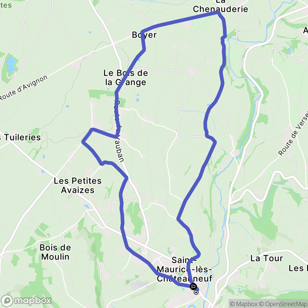 Saint-Maurice-lès-Châteauneuf : carte du parcours de randonnée - France
