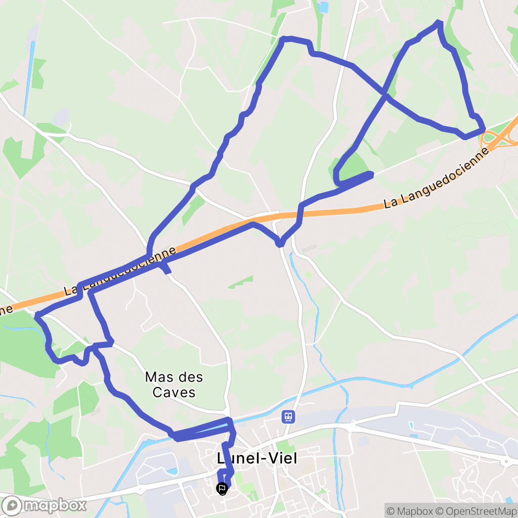 Lunel-Viel : carte du parcours de randonnée - France