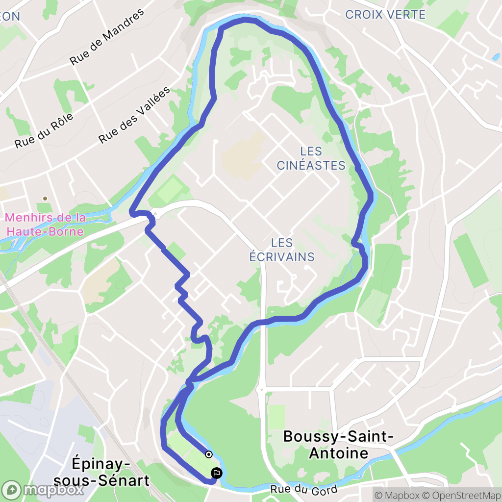Boussy-Saint-Antoine : carte du parcours de randonnée - France