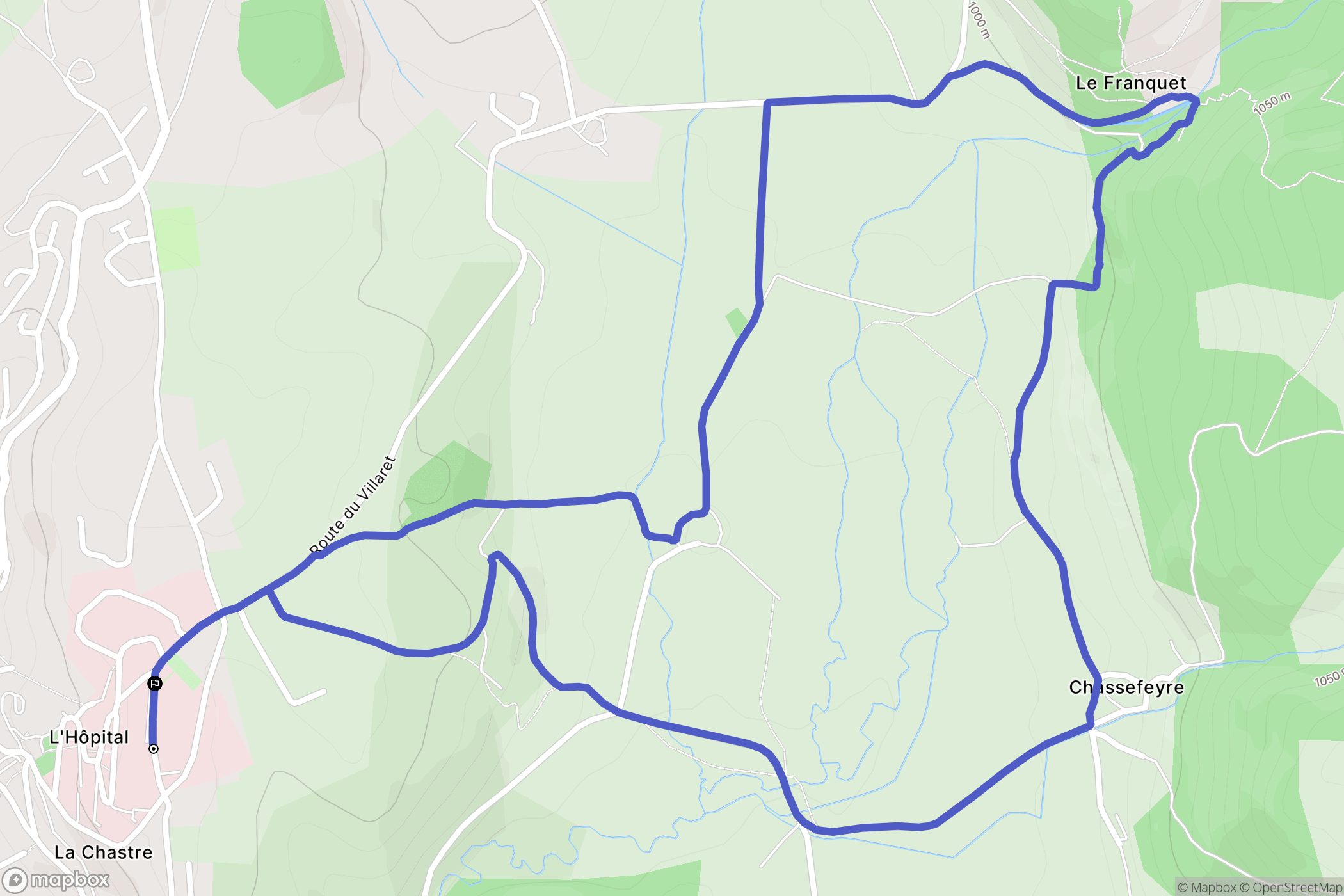 Saint-Alban-sur-Limagnole : carte du parcours de randonnée - France