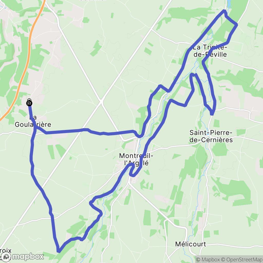 La Goulafrière : carte du parcours de randonnée - France