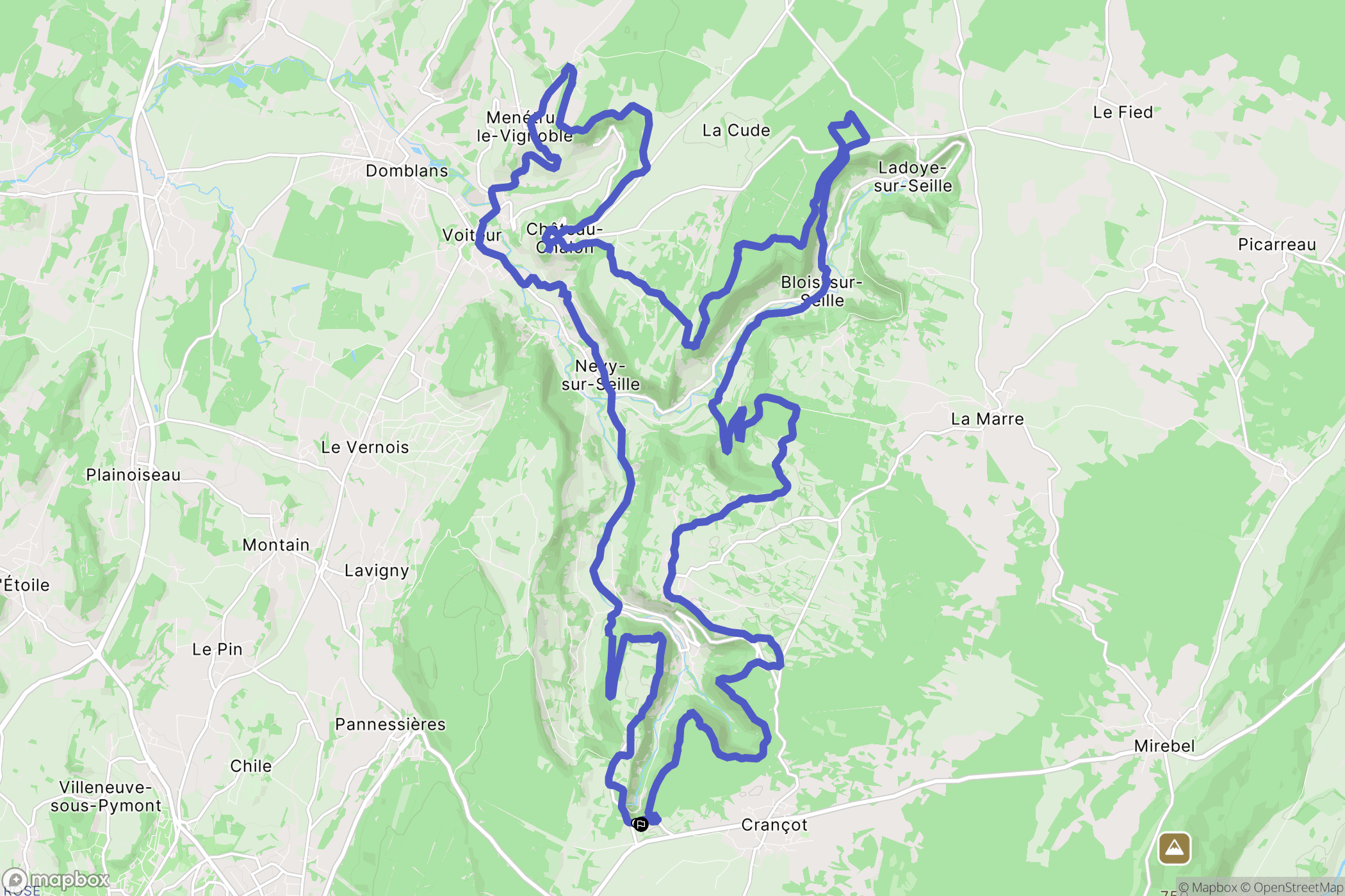 Hauteroche : carte du parcours de randonnée - France