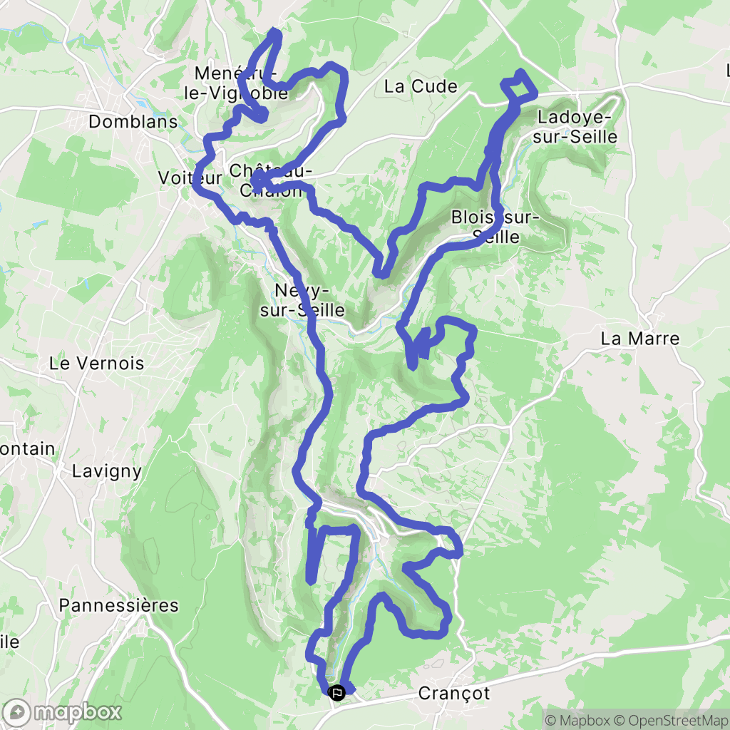 Hauteroche : carte du parcours de randonnée - France