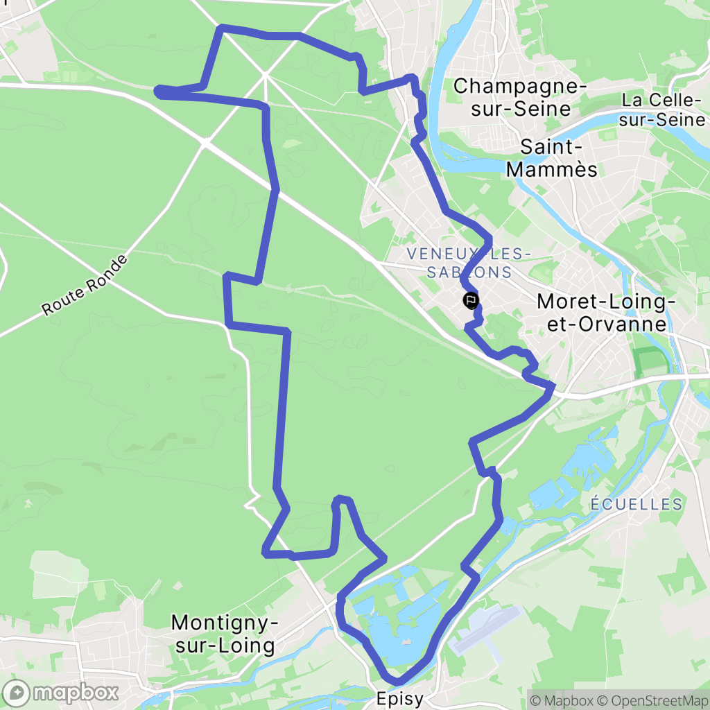 Moret-Loing-et-Orvanne : carte du parcours de randonnée - France