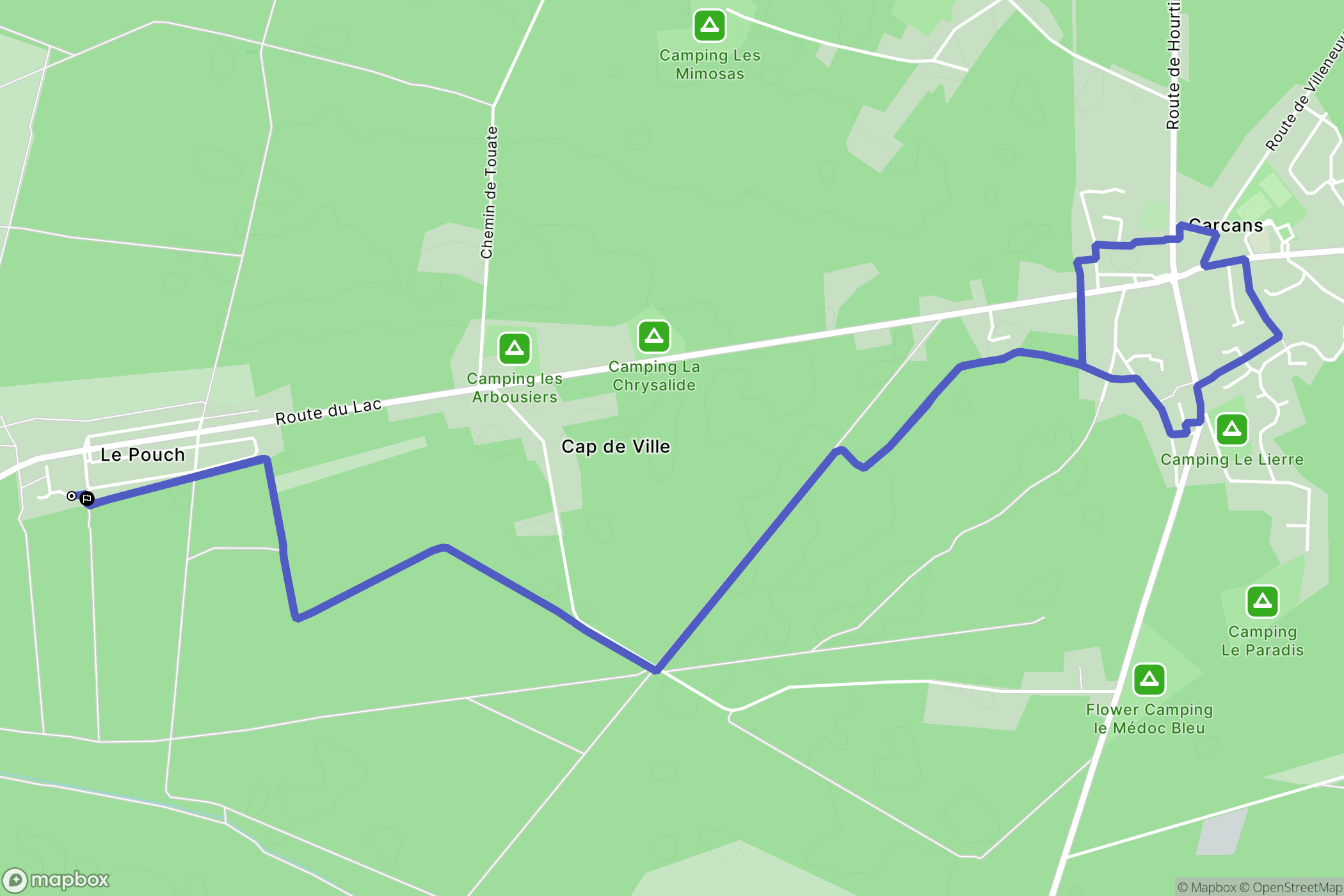 Carcans : carte du parcours de randonnée - France