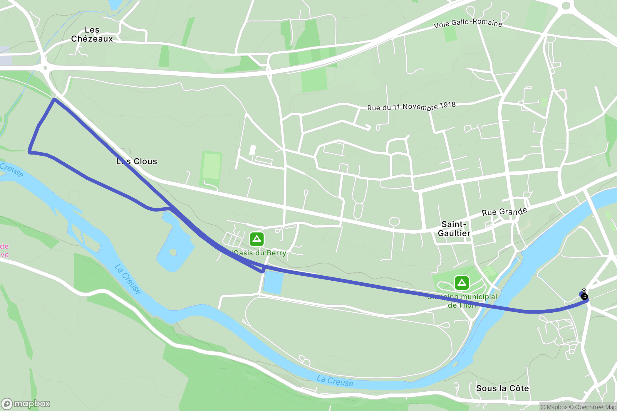Saint-Gaultier : carte du parcours de randonnée - France