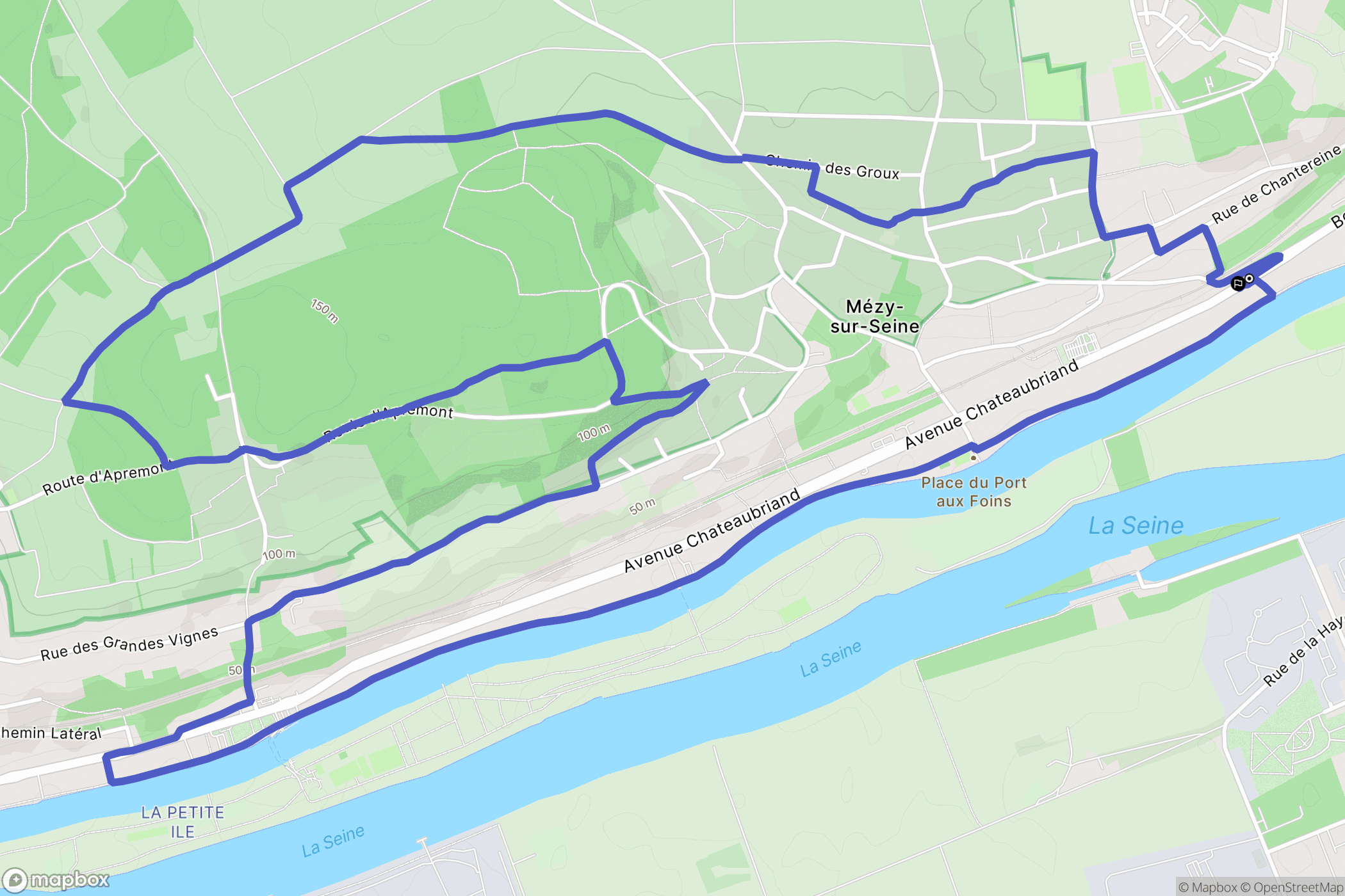 Hardricourt : carte du parcours de randonnée - France