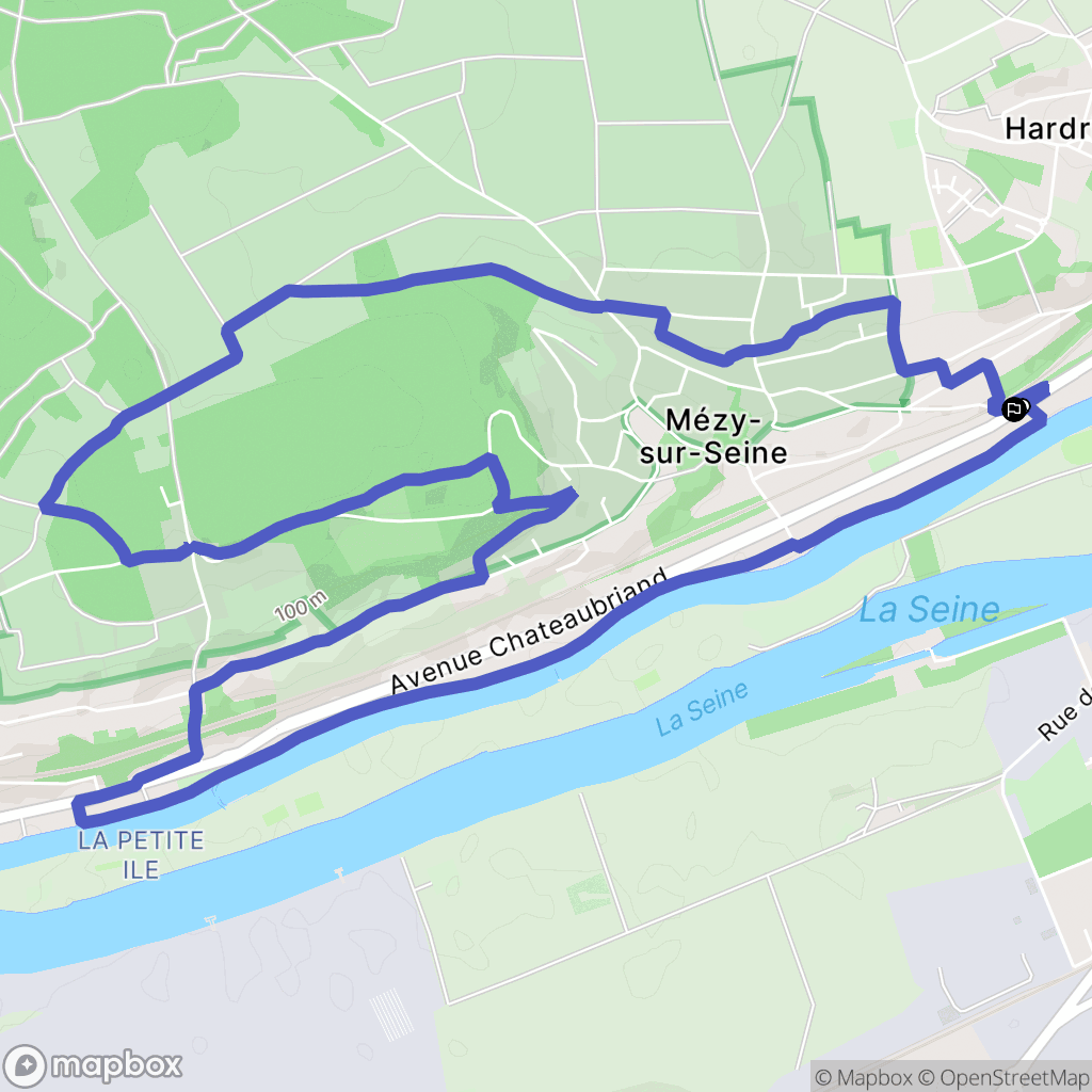 Hardricourt : carte du parcours de randonnée - France