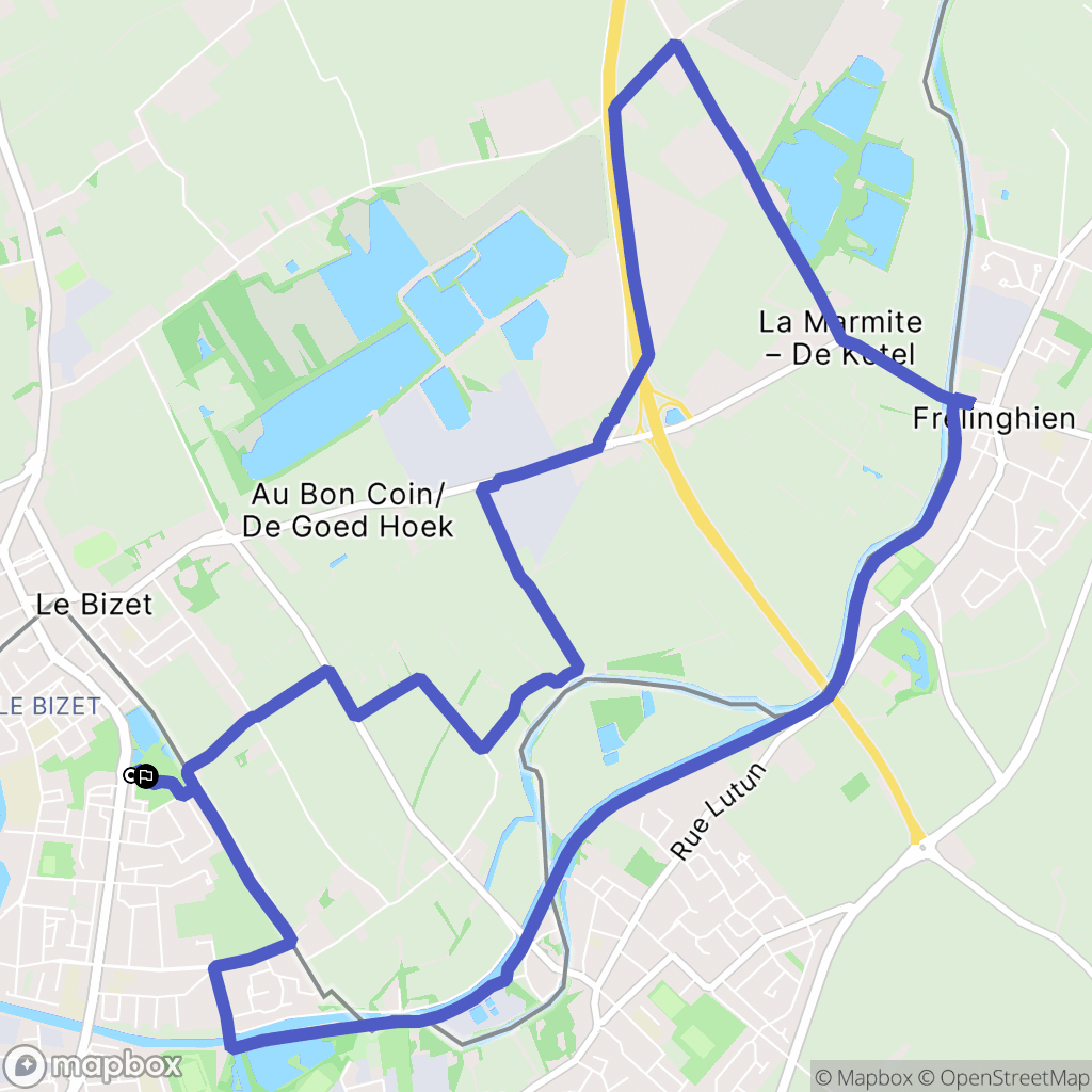 Armentières : carte du parcours de randonnée - France