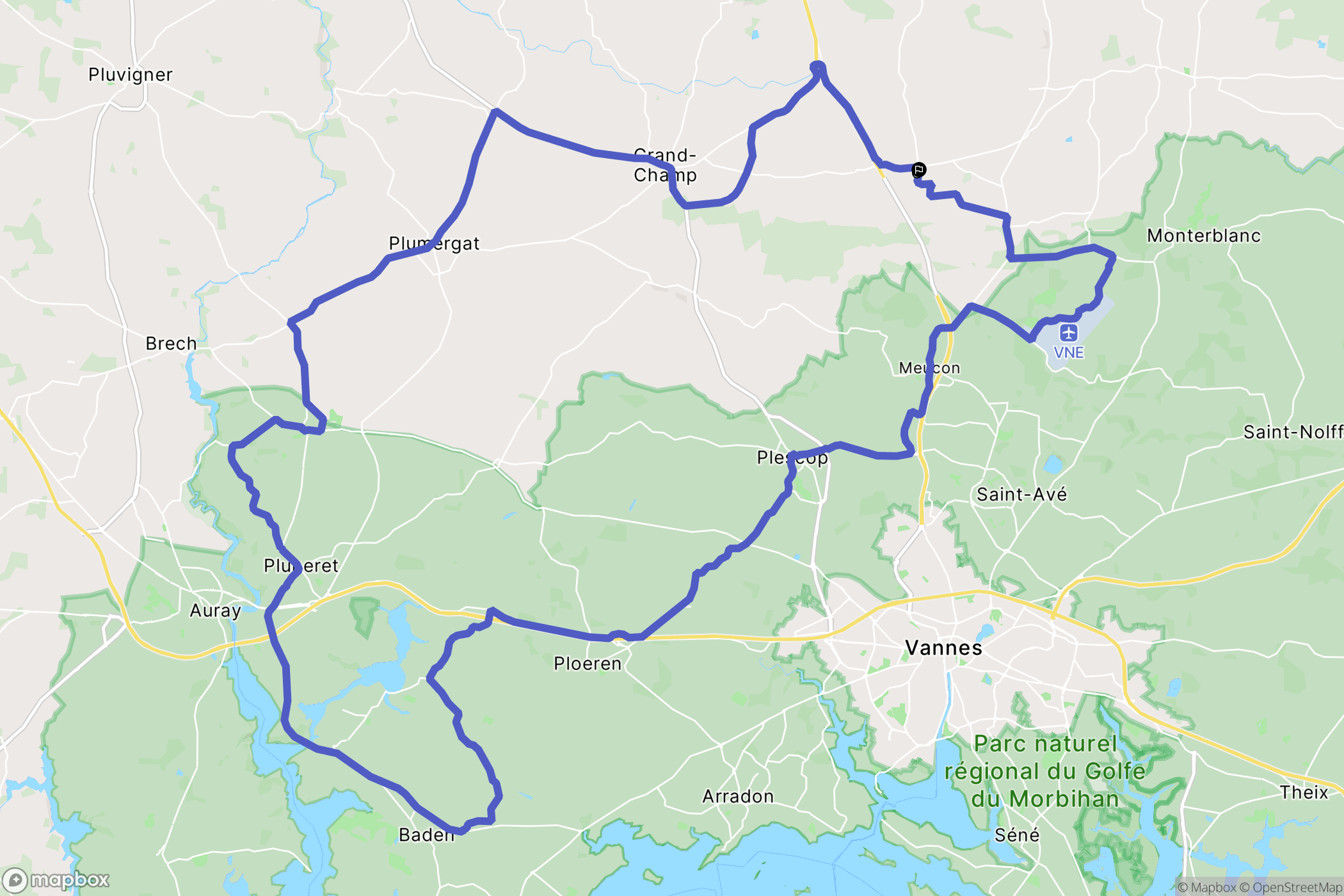 Locqueltas : carte du parcours de randonnée - France