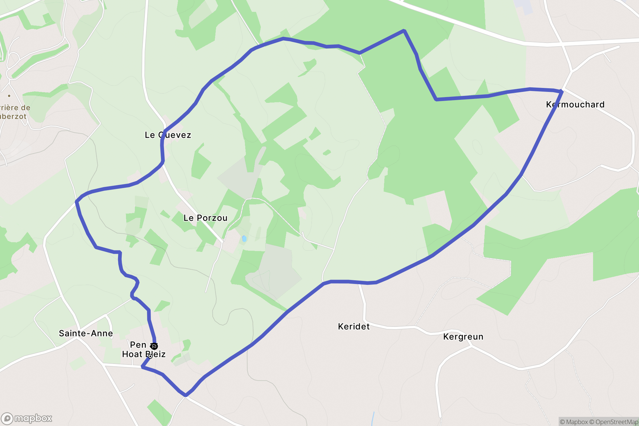 Tréglamus : carte du parcours de randonnée - France