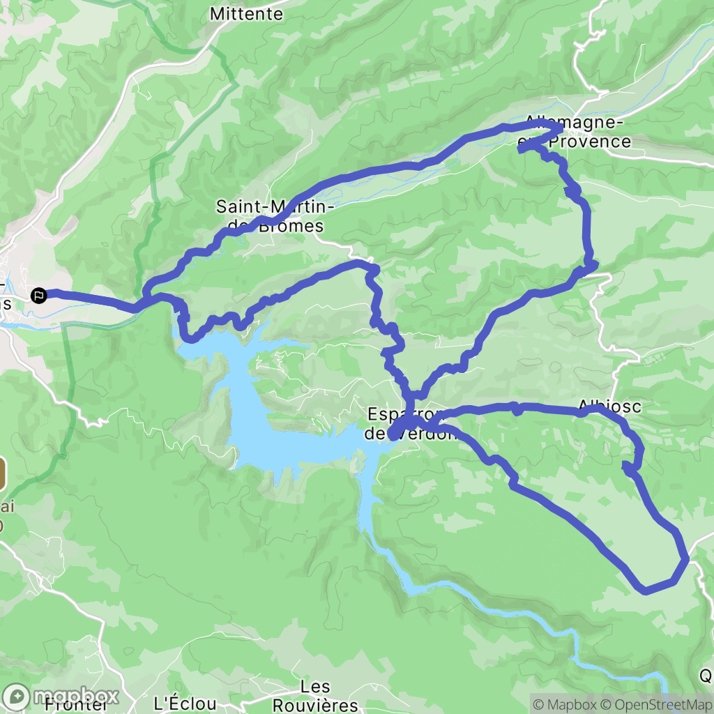 Gréoux-les-Bains : carte du parcours de randonnée - France