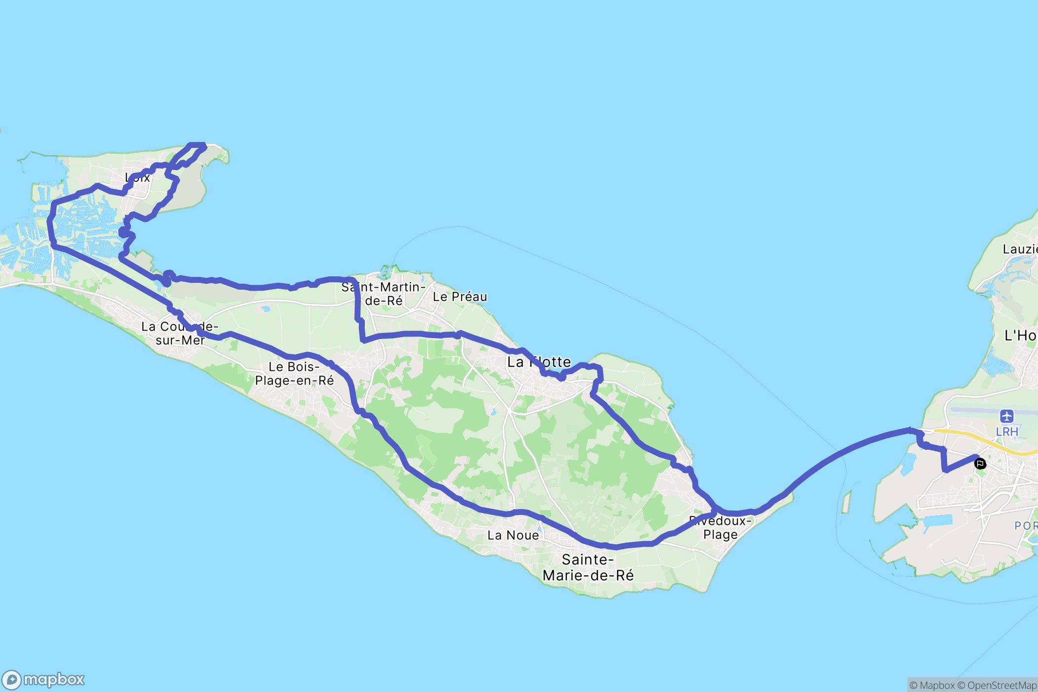 La Rochelle : carte du parcours de randonnée - France