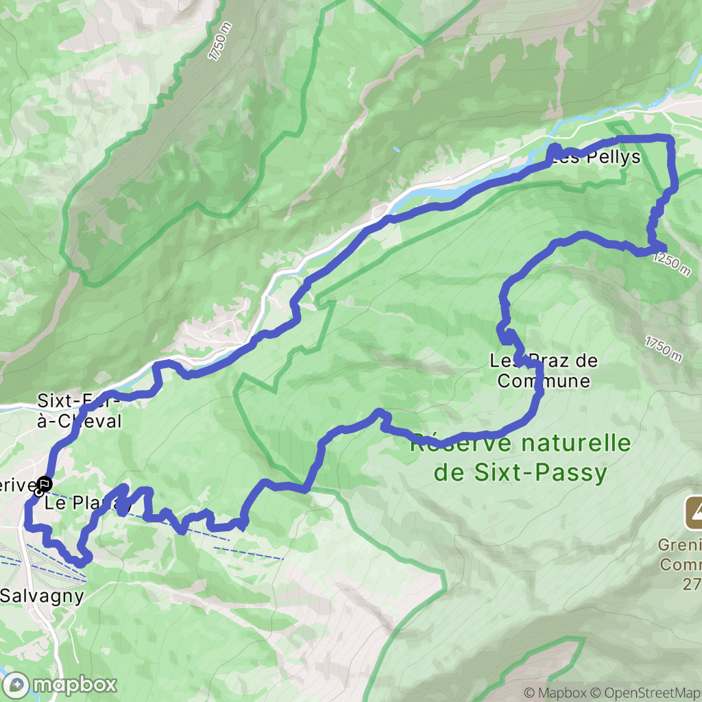 Sixt-Fer-à-Cheval : carte du parcours de randonnée - France
