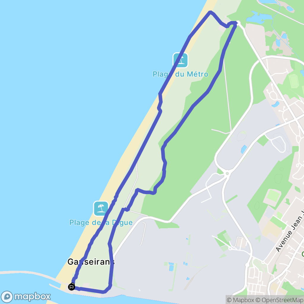 Tarnos : carte du parcours de randonnée - France