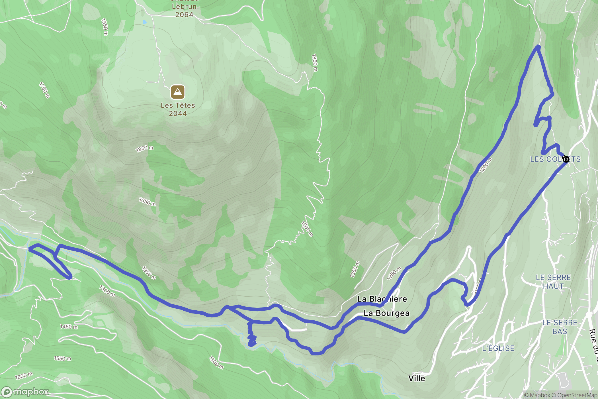 L'Argentière-la-Bessée : carte du parcours de randonnée - France