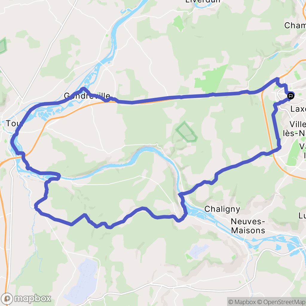 Nancy : carte du parcours de randonnée - France