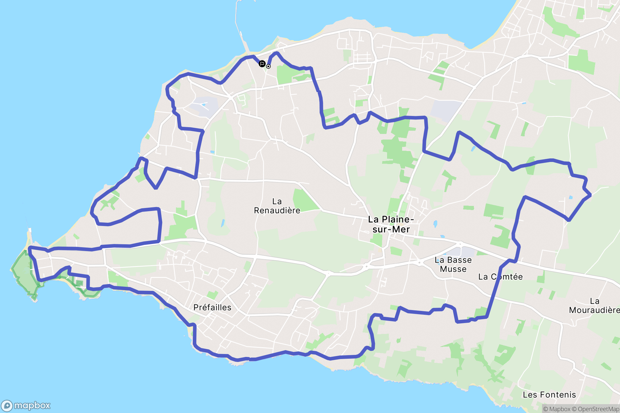 La Plaine-sur-Mer : carte du parcours de randonnée - France